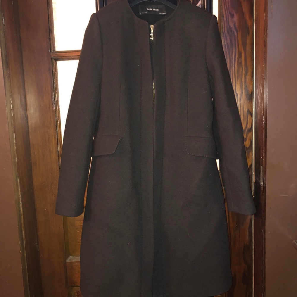 ZARA dark brown wool coat